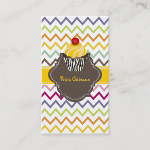 PixDezines lemon swirls cupcoa+chevron Visitkort