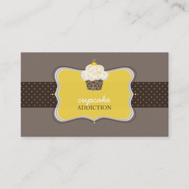 PixDezines lemon zest cupcoa/pâtisserie Visitkort (Framsida)