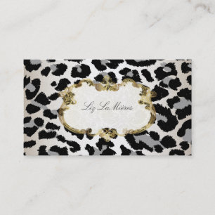 PixDezines leopard/champagne Visitkort