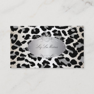 PixDezines leopard/champagne Visitkort