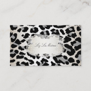 PixDezines leopard/champagne Visitkort