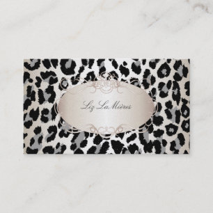 PixDezines leopard/champagne Visitkort