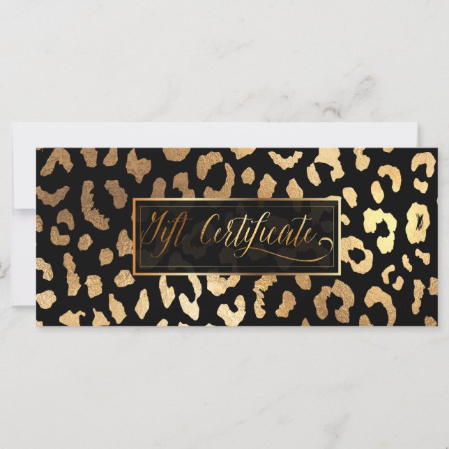 PixDezines Leopard/Faux Guld/Gift-certifikat (Framsida)