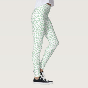 PixDezines Leopard Print/Mint-Grönt Leggings