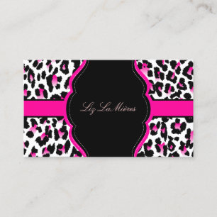 PixDezines Leopard, sassig het rosa Visitkort
