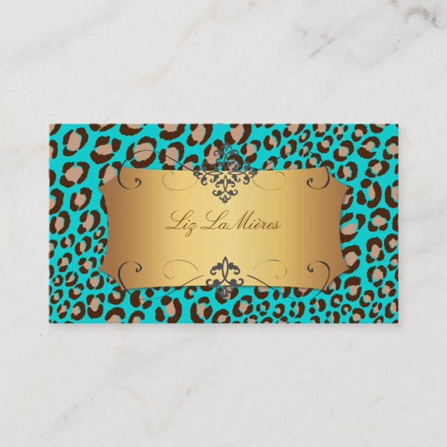 PixDezines Leopard spots / DIY background färg!! Visitkort (Framsida)