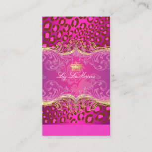 PixDezines Leopard spots/framboise Visitkort