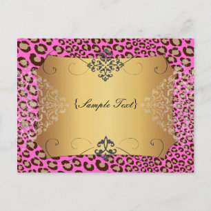 PixDezines Leopard spots/rosa Vykort