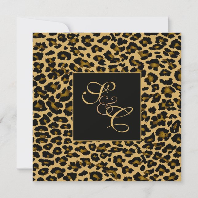 PixDezines Leopard spots+swirls/Diy-bakgrund Inbjudningar (Framsida)