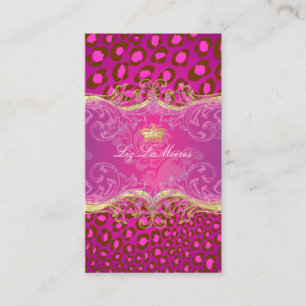 PixDezines Leopardfläckar, fuschia Visitkort