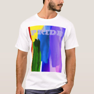 PixDezines LGBT Brushed Watercolor Rainbow T Shirt