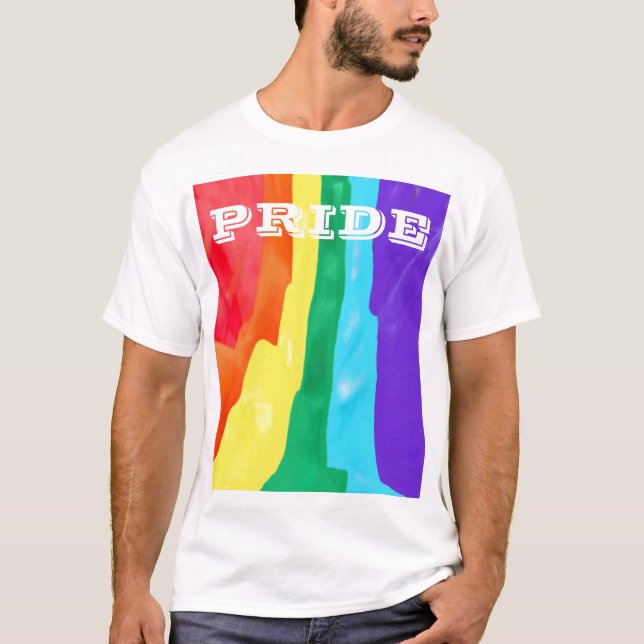 PixDezines LGBT-Flagga för återarmering av vattenf T Shirt (Framsida)