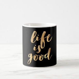 PixDezines Life är Bra/Faux Guld/DIY-bakgrund Kaffemugg