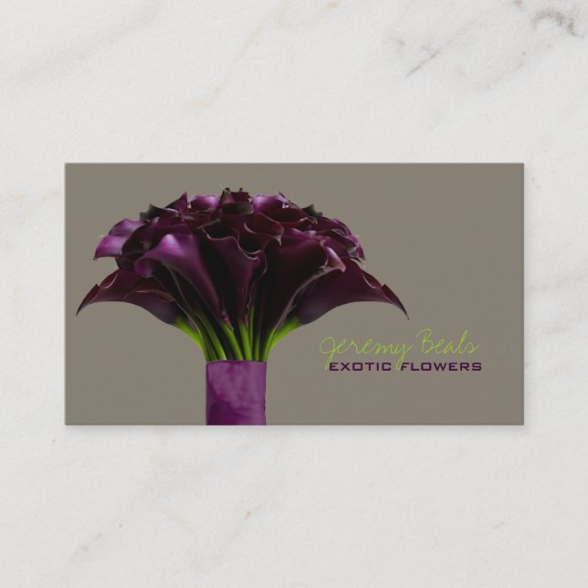 PixDezines lila calla/diy-bakgrund färg Visitkort (Framsida)