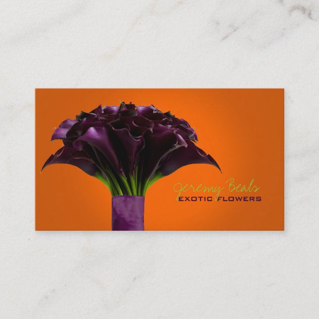 PixDezines lila calla/diy bakgrundsfärg Visitkort (Framsida)