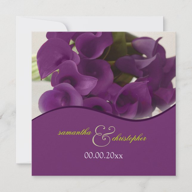 PixDezines lila calla lilies/diy Inbjudningar (Framsida)