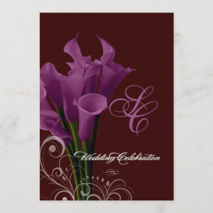 PixDezines lila calla lilies/diy Inbjudningar