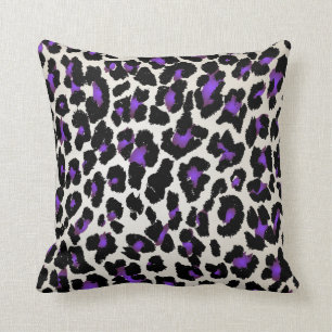 PixDezines lila+guld cheetah/Diy färger Kudde
