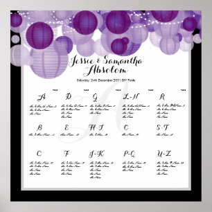 PixDezines lila pappra lyktor/sittande diagram Poster