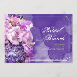 PixDezines lila rosor/ hydrangeas/DIY event Inbjudningar