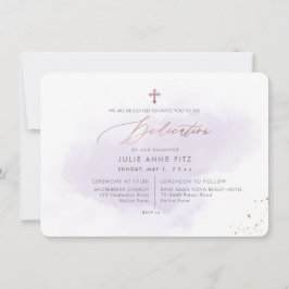 PixDezines Lila Watercolor Dedication Inbjudningar