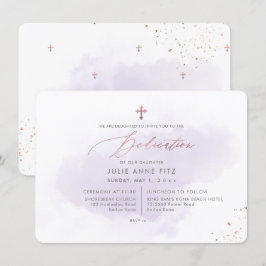 PixDezines Lila Watercolor Dedication Inbjudningar