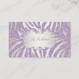 PixDezines lila zebra/leopard Visitkort