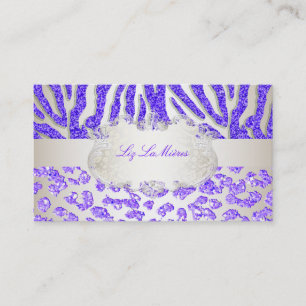 PixDezines lila zebra/leopard Visitkort