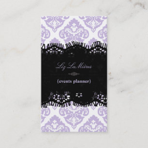 PixDezines Lilac Olivia Damask/dyy-bakgrund Visitkort