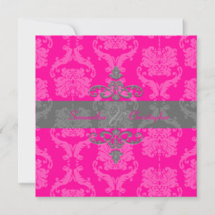 PixDezines Liliana Damask, anpassadets bakgrund Inbjudningar