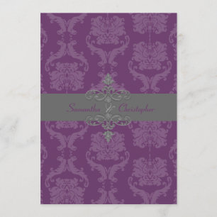 PixDezines Liliana Damask, anpassningsbar bakgrund Inbjudningar