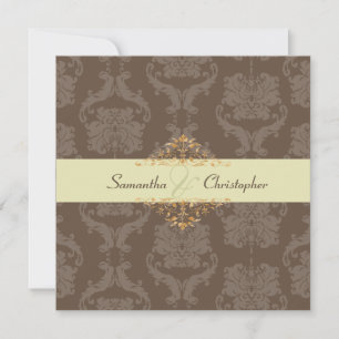 PixDezines Liliana Damask, anpassningsbar bakgrund Inbjudningar