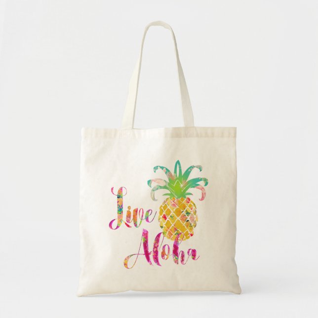 PixDezines Live Aloha Ananas Tygkasse (Framsidan)