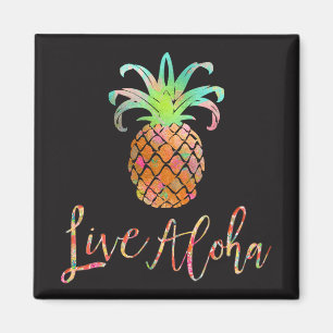 PixDezines Live Aloha Pineapples/DIY-bakgrund Magnet