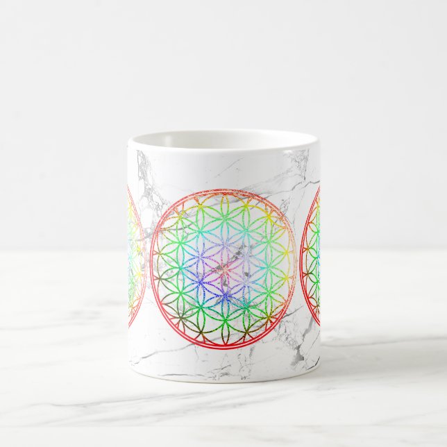 PixDezines LIVETS BLOMMA FALSK FOLIE+MARmor Kaffemugg (Center)