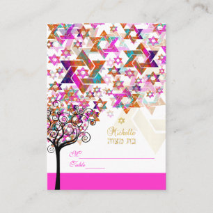 PixDezines Livets Träd Bar/Bat Mitzvah Placeringsk Placeringskort
