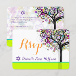 PixDezines livets träd Bat Mitzvah/diy bakgrund Inbjudningar