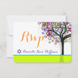 PixDezines livets träd Bat mitzvah/dyy-bakgrund Inbjudningar