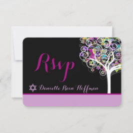 PixDezines livets träd Bat mitzvah/dyy-bakgrund OSA Kort