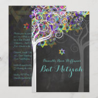 PixDezines livets träd Bat mitzvah/kritbord