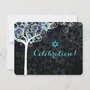PixDezines Livets träd Bat mitzvah/mottagning Inbjudningar