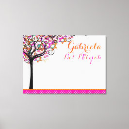 PixDezines Livets träd-inloggningskort/Rosa/Orange Canvastryck