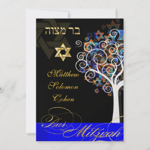 PixDezines livets träd mitzvah/DIY färg Inbjudningar