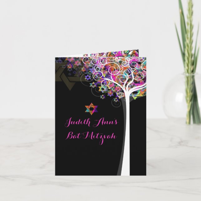 PixDezines livets träd/mitzvah/DIYbakgrund Kort (Framsida)