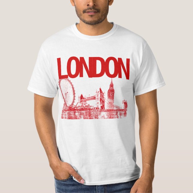 PixDezines london/citiscape/sketterad T-shirt (Framsida)