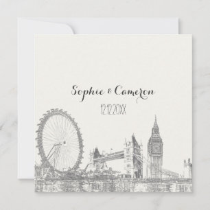 PixDezines london/DIY bakgrundsfärg Inbjudningar