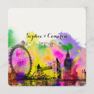 PixDezines LONDON FÄRG SPRINGA/DIY BACKGROUND FÄRG Inbjudningar