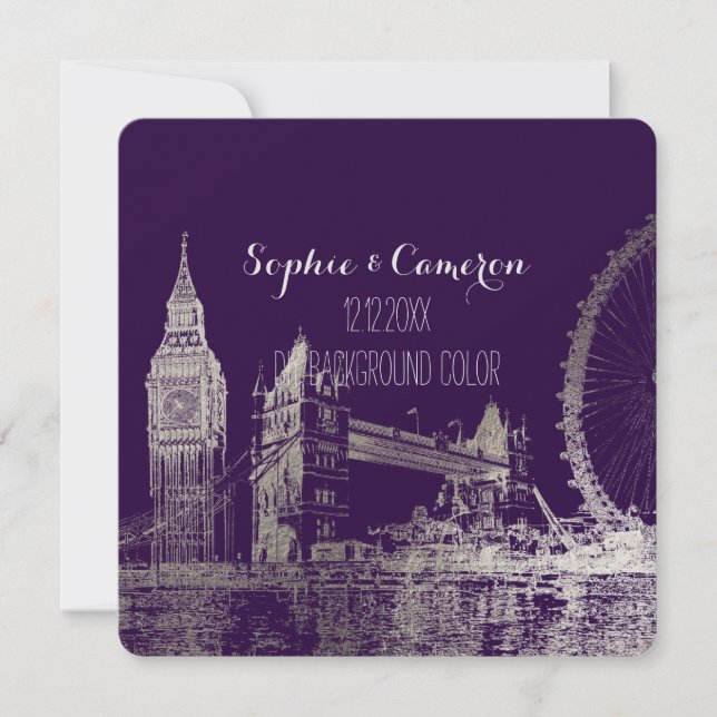 PixDezines London/Faux Silver Foil/DIY-bakgrund Inbjudningar (Framsida)