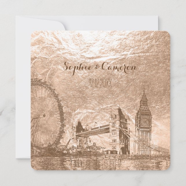 PixDezines london urban/faux foil Inbjudningar (Framsida)