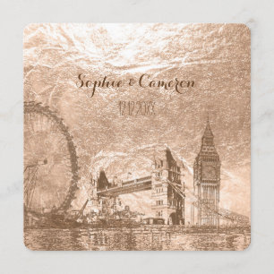 PixDezines london urban/faux foil Inbjudningar